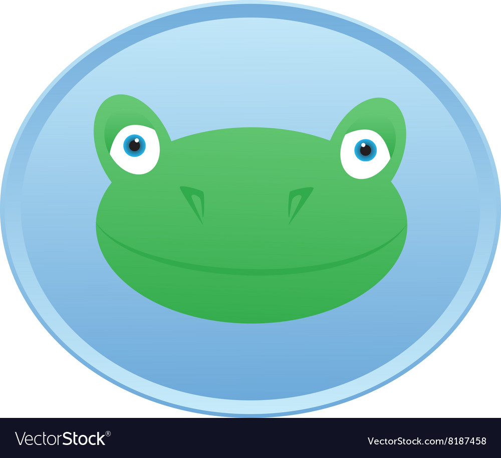 Frog head Button badge Royalty Free Vector Image