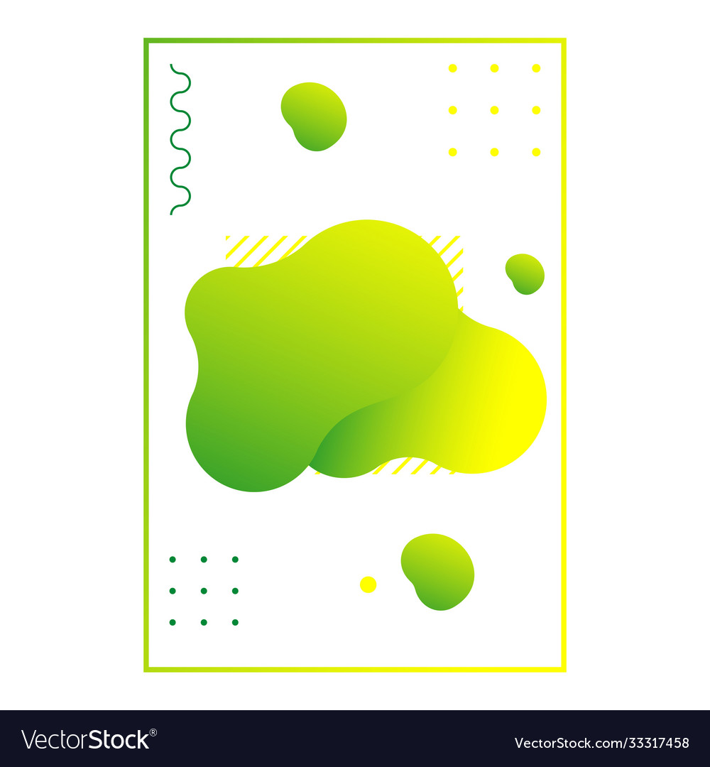 Gradient abstract liquid shape with geometric vector image Gradient abstract liquid shape with geometric