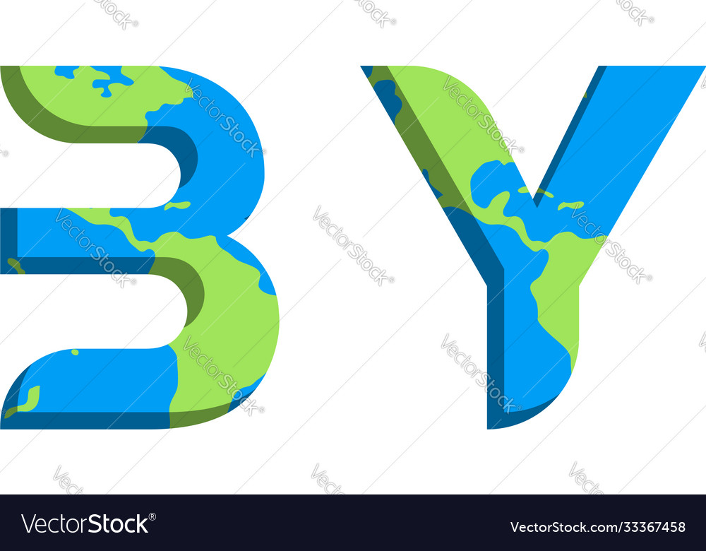 Initial logo design with world map style Vector Image Initial logo design with world map style