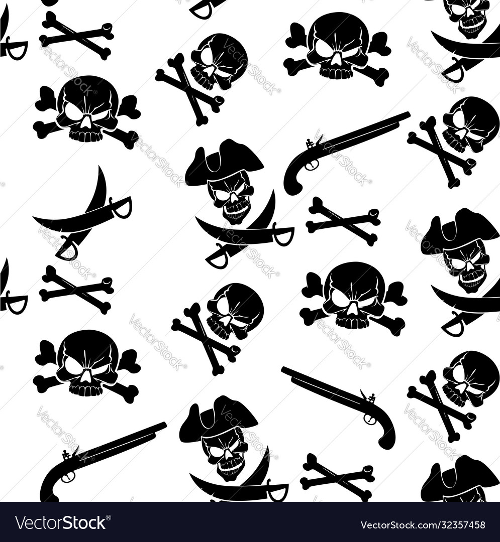 Jolly roger seamless pattern