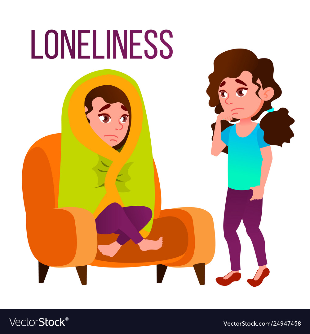 Loneliness cartoon poster template Royalty Free Vector Image Loneliness cartoon poster template Royalty Free Vector Image