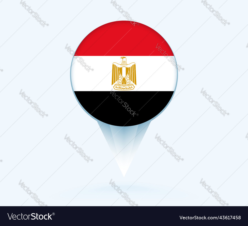 Map pointer with flag of egypt