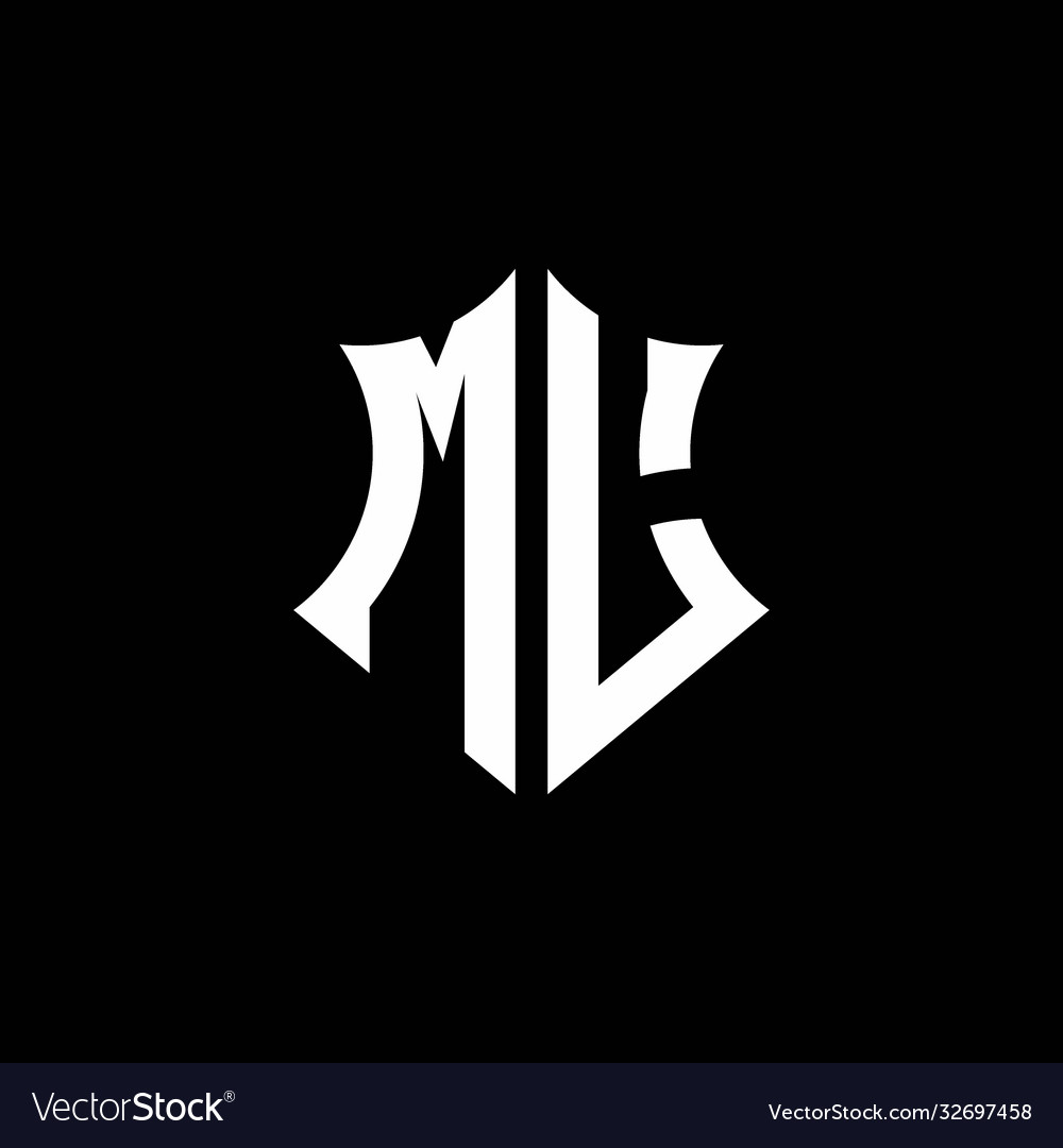 Ml monogram logo with a sharp shield style