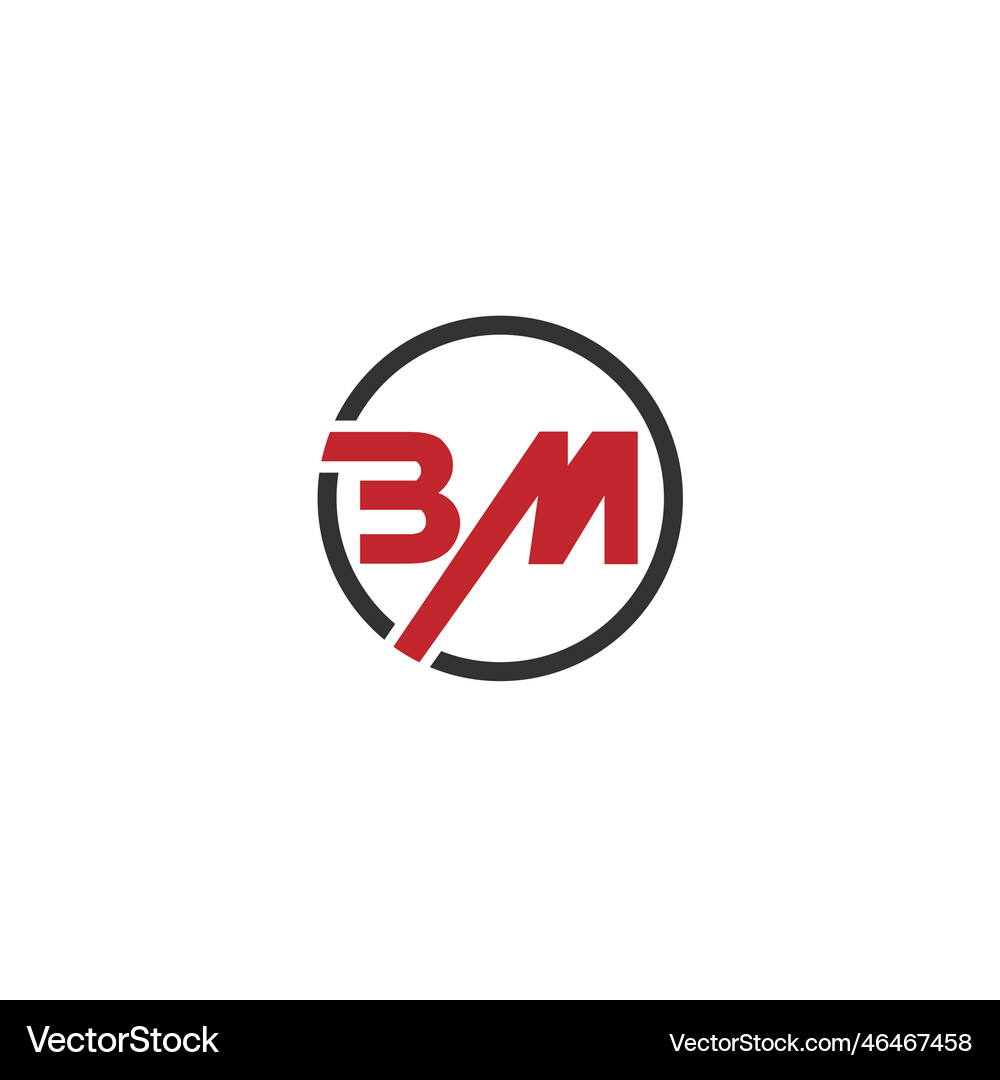 Monogram logo initial letters bm Royalty Free Vector Image