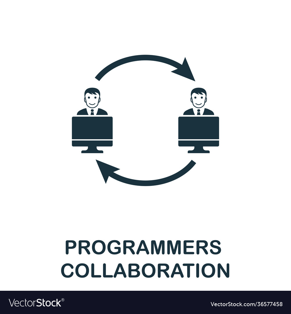 Programmers collaboration icon creative element vector image Programmers collaboration icon creative element