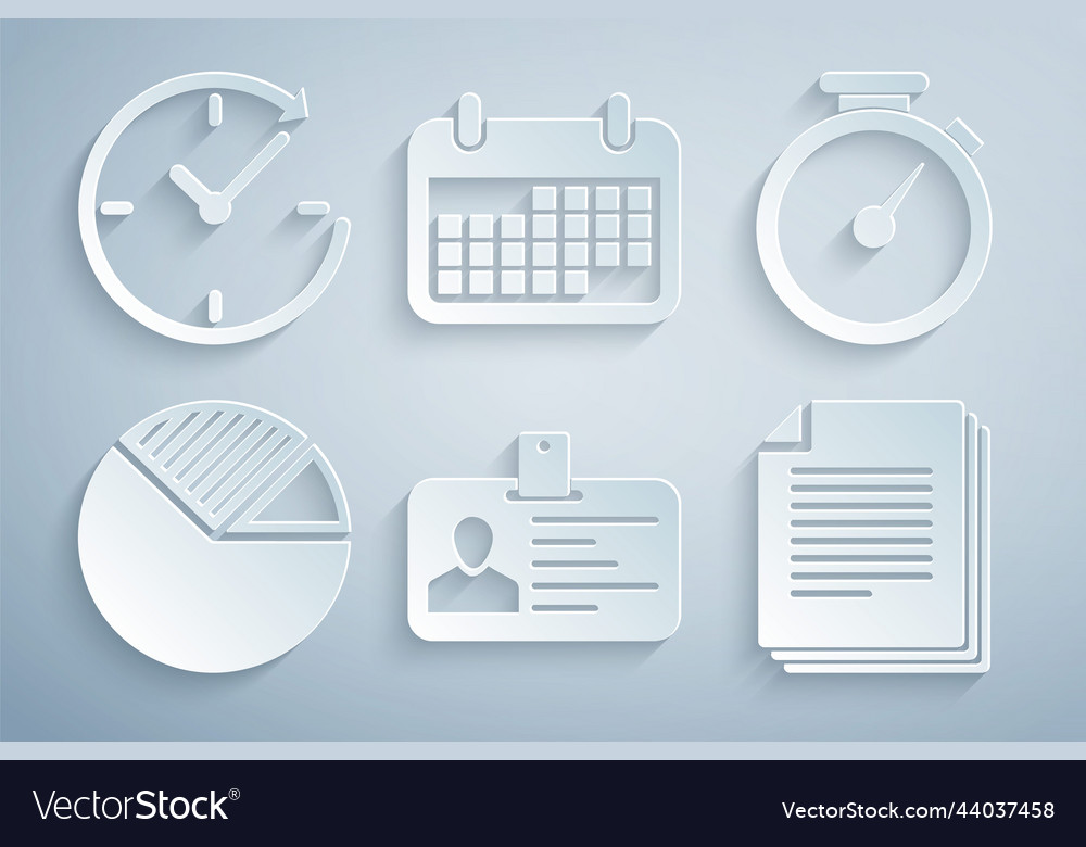 Set identification badge stopwatch pie chart