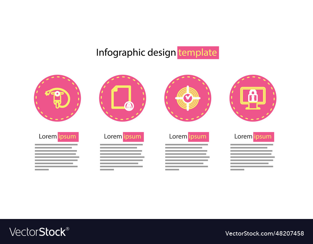 Set line time management lock on monitor document vector image Set line time management lock on monitor document