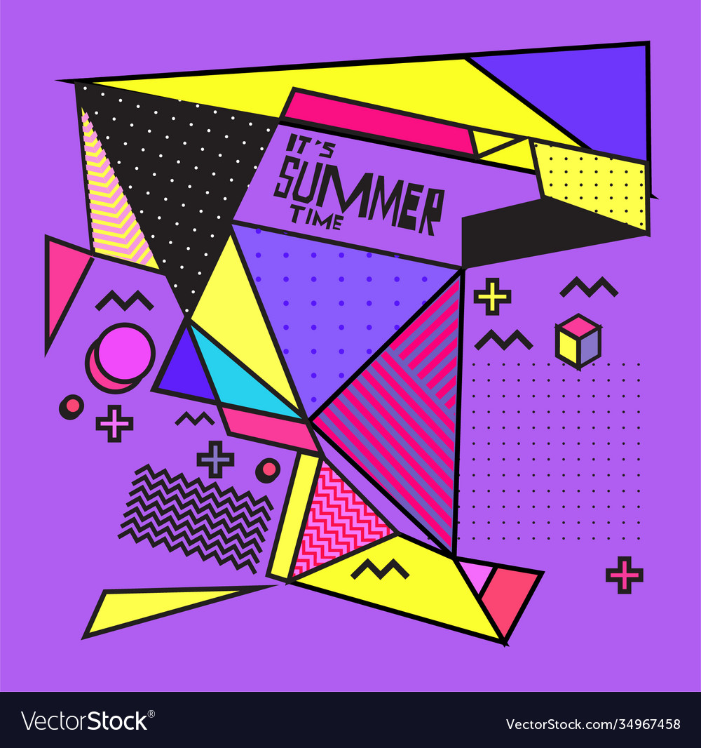 Triangle geometric forms for summer design event vector image Triangle geometric forms for summer design event