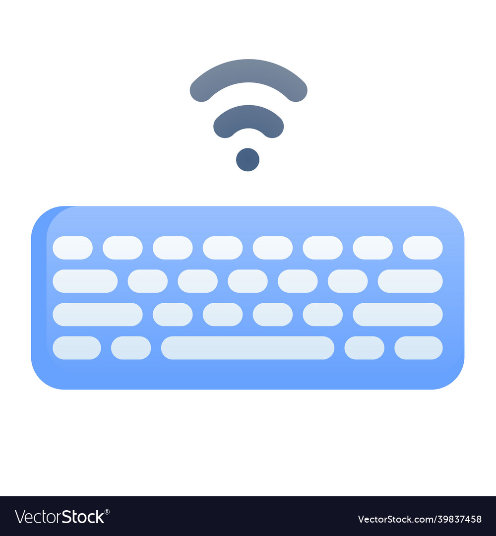 Wireless keyboard hardware single isolated icon Vector Image Wireless keyboard hardware single isolated icon