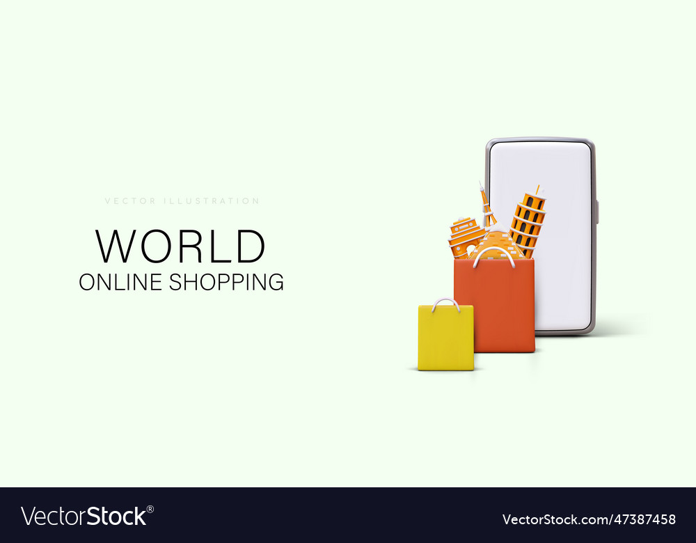 World online shopping huge catalog of products Vector Image