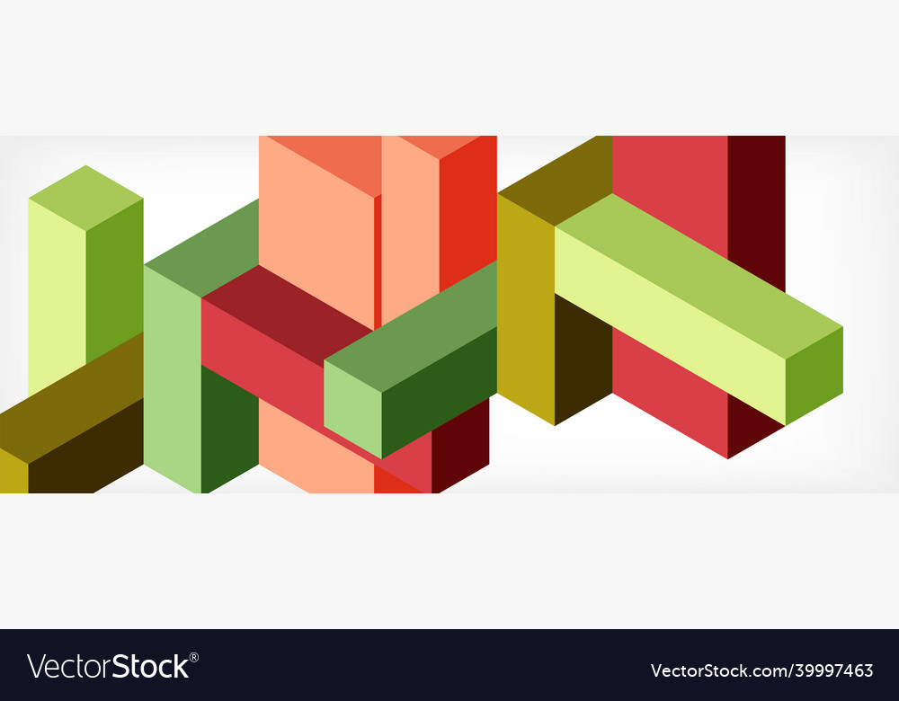 Abstract background 3d cubes cubic elements vector image Abstract background 3d cubes cubic elements