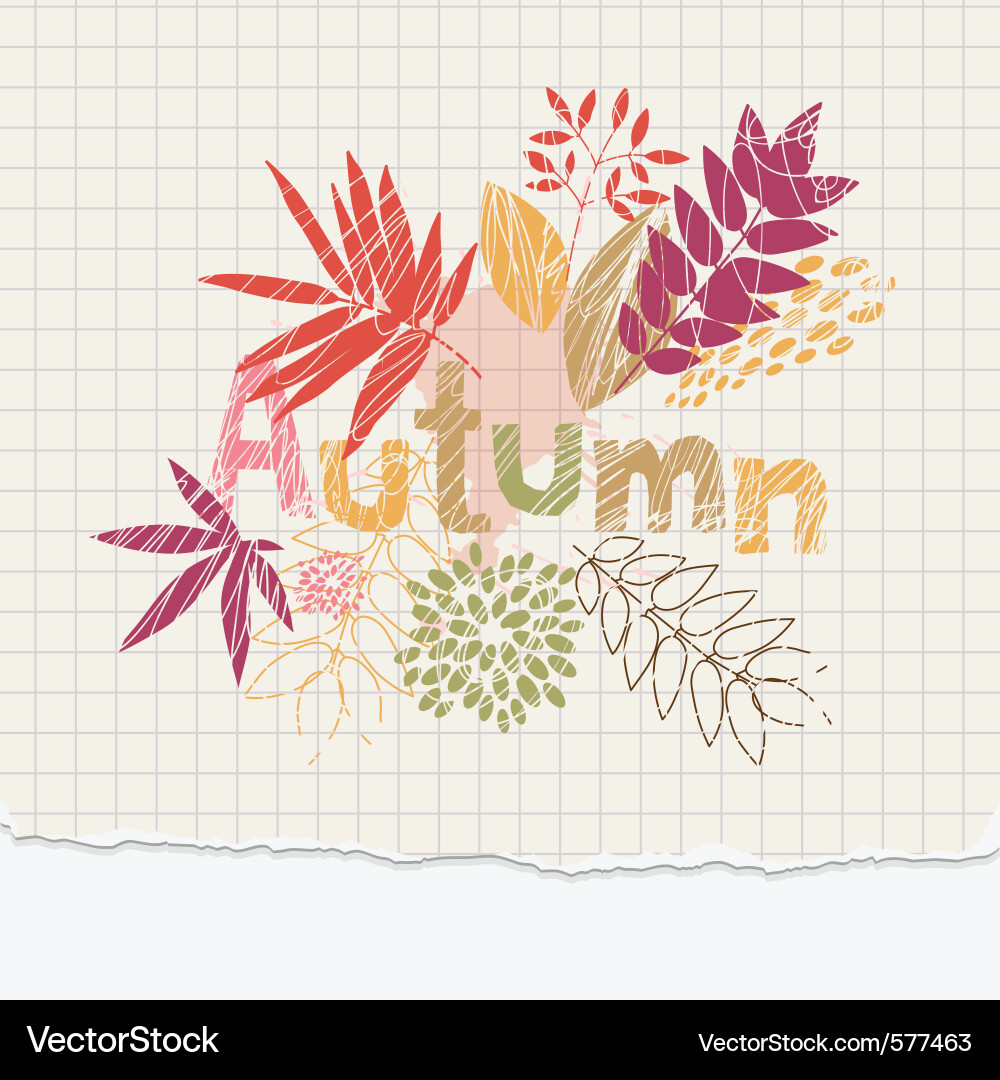 Autumn notepaper Royalty Free Vector Image - VectorStock