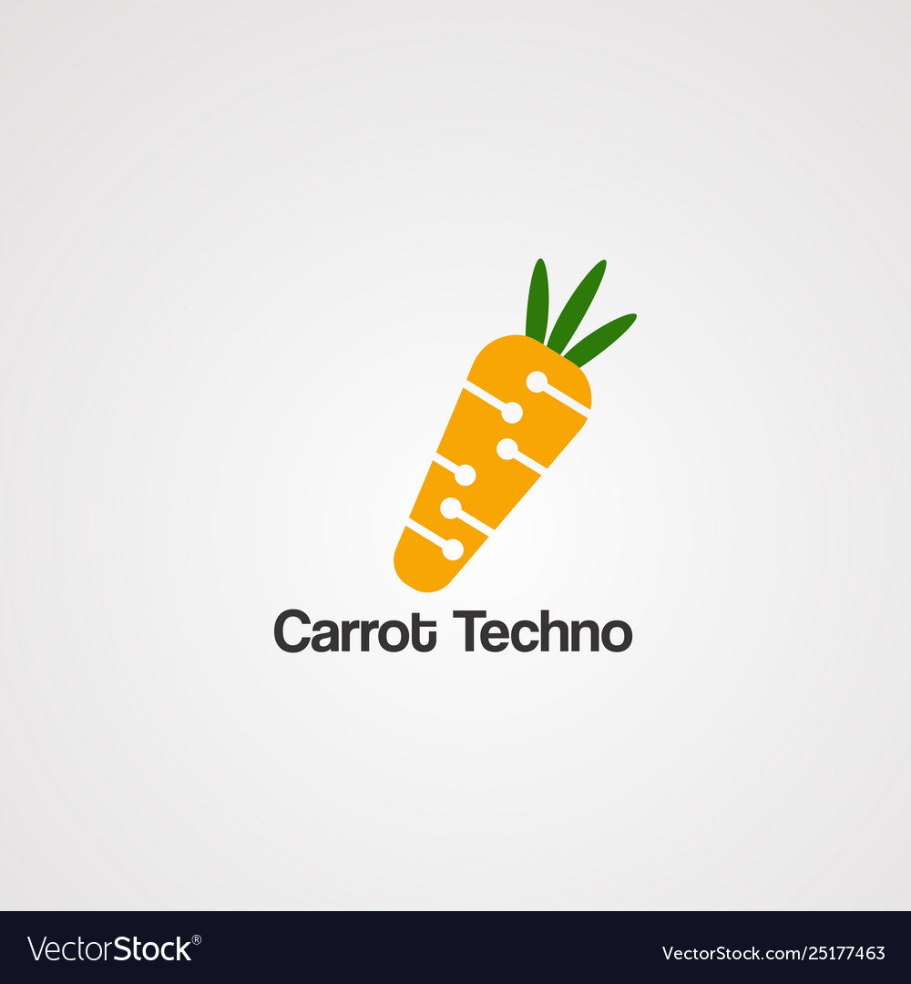 Carrot techno logo icon element and template