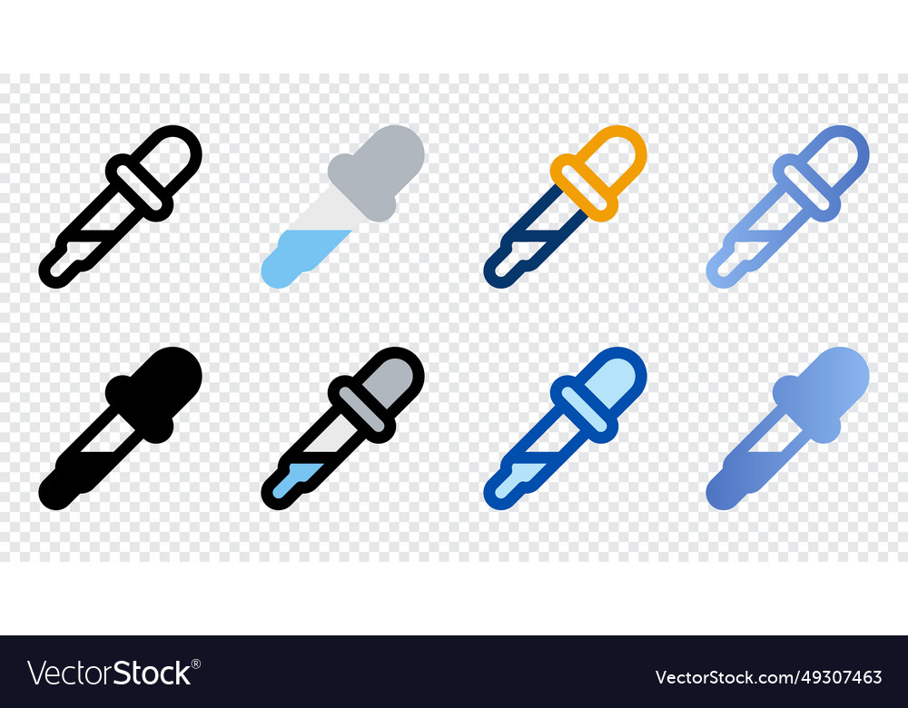 Color picker icons in different style vector image Color picker icons in different style