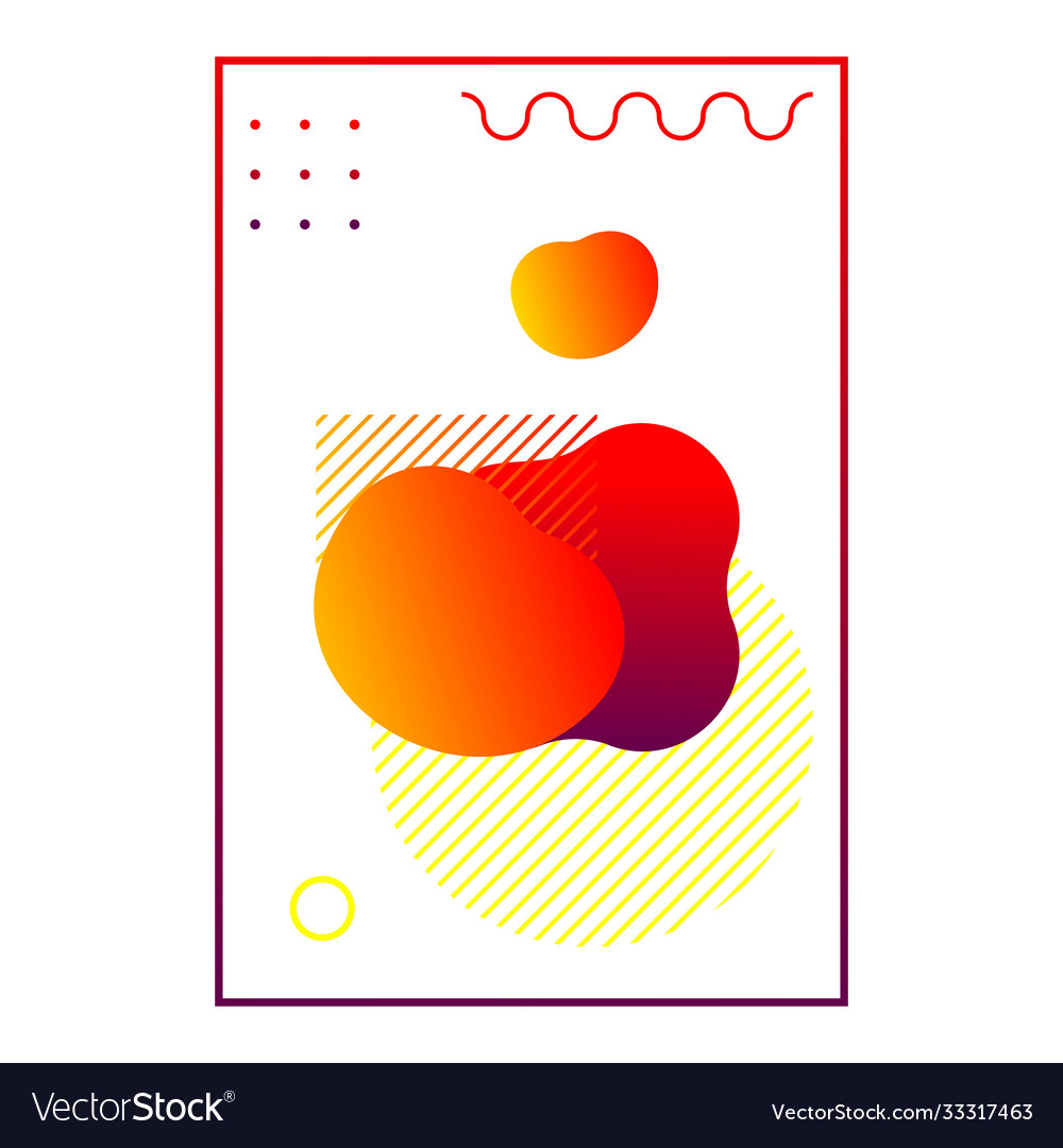 Gradient abstract liquid shape with geometric vector image Gradient abstract liquid shape with geometric