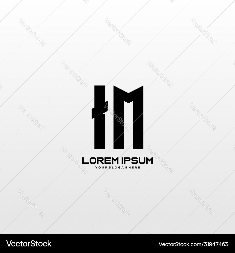 Im initial letter minimalist art logo Royalty Free Vector