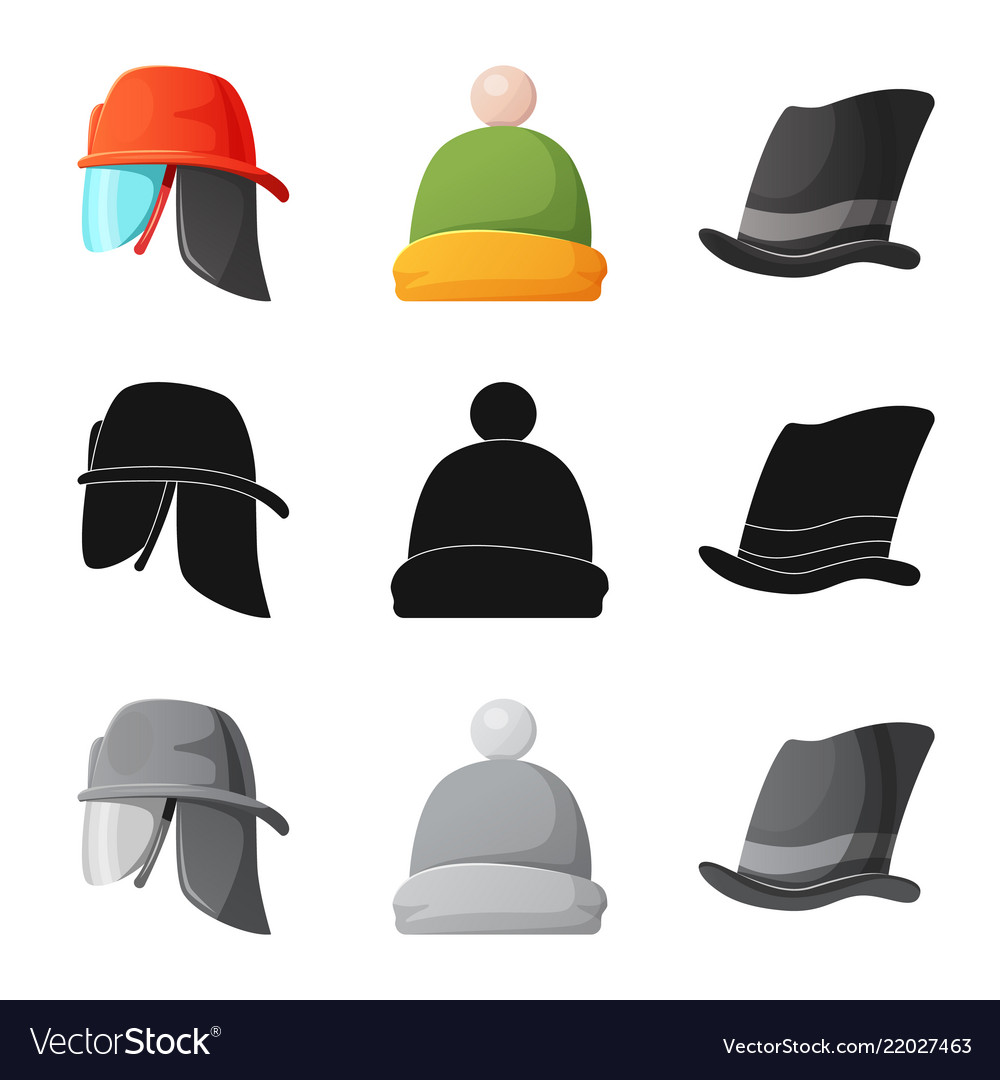 Isolated object of headgear and cap symbol vector image Isolated object of headgear and cap symbol