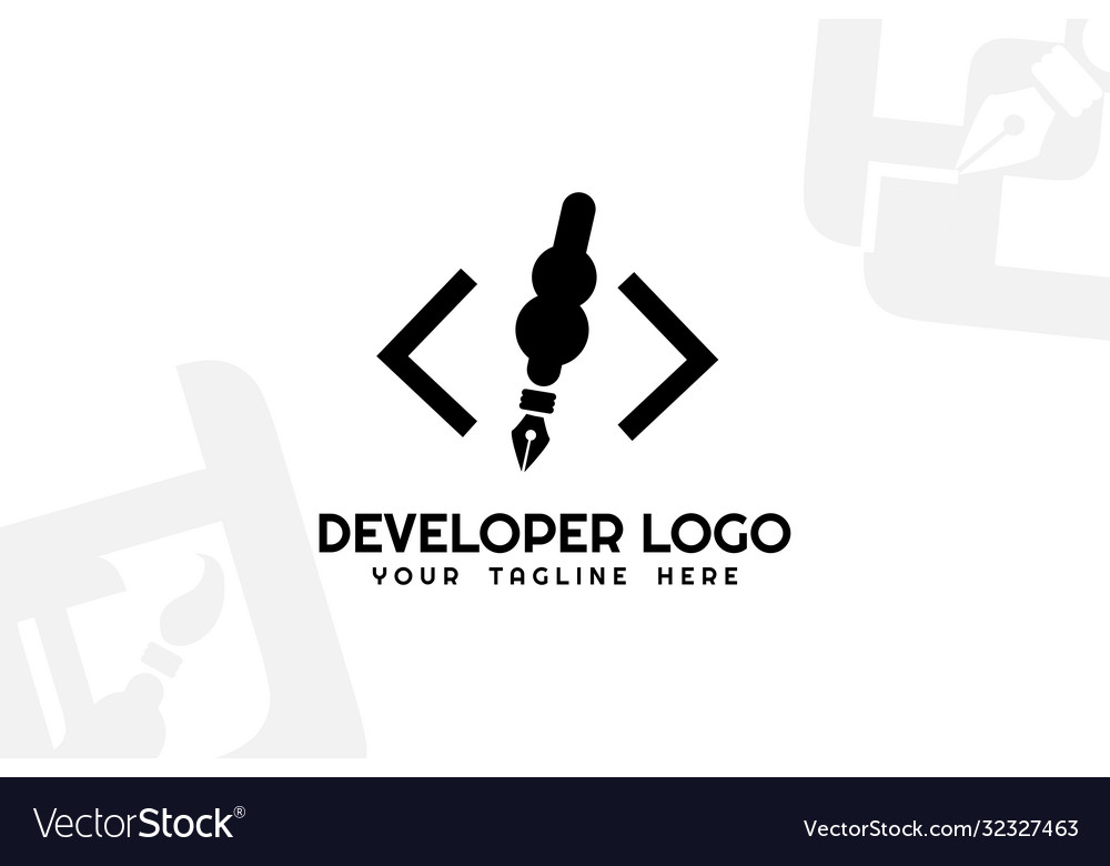 Isolated pen developer logogram template