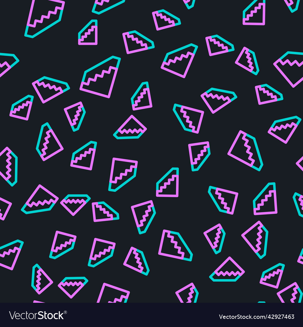 Line stairs up icon isolated seamless pattern