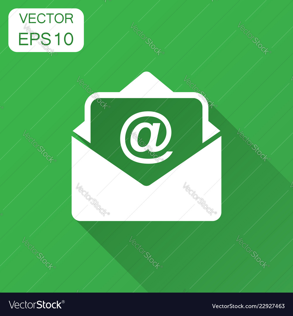 Mail envelope icon in flat style email message vector image Mail envelope icon in flat style email message