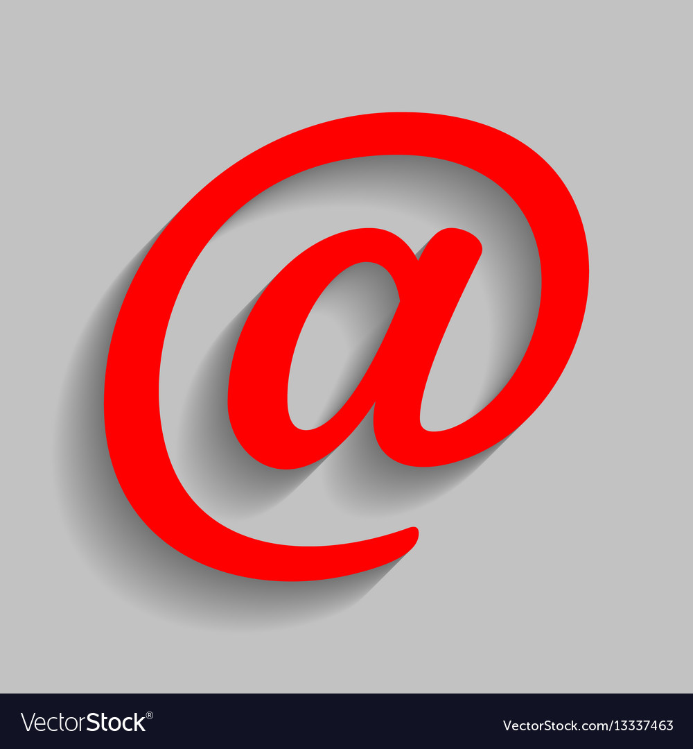 Mail sign red icon with soft