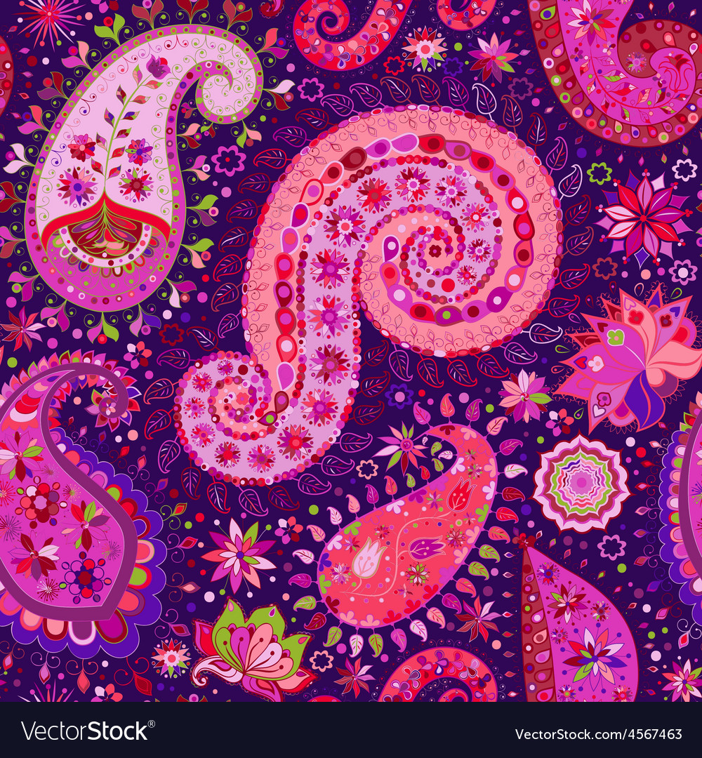 Paisley Floral Seamless Pattern