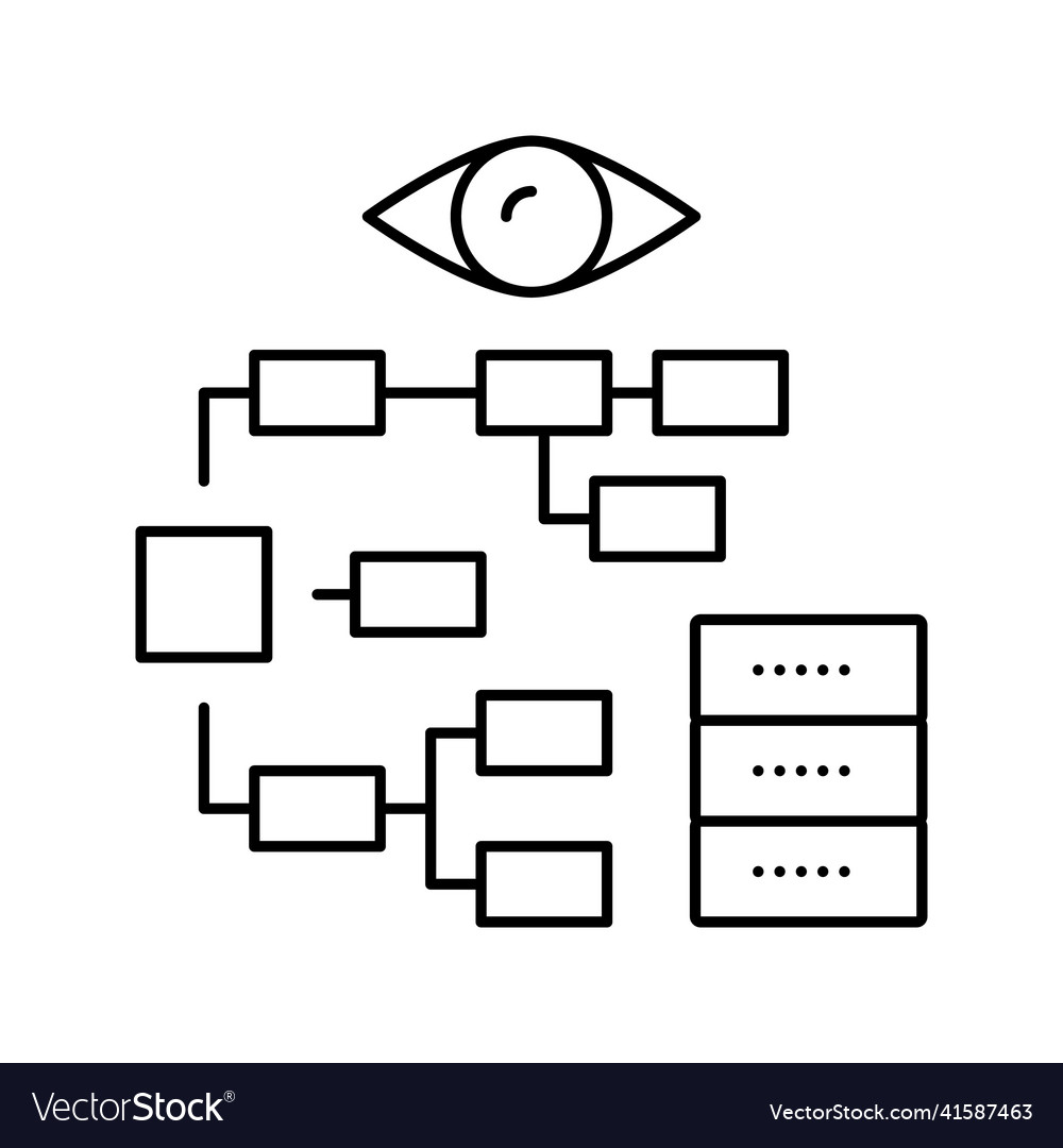 Problem hierarchy vision line icon