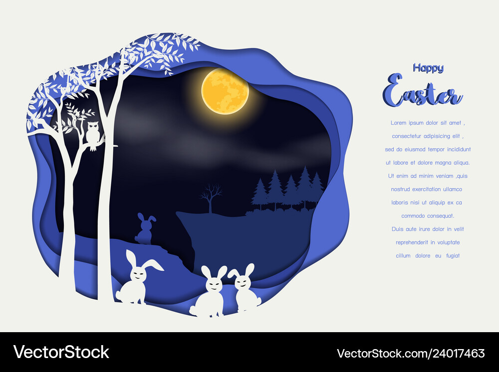 Rabbit the gang on night scene background Vector Image
