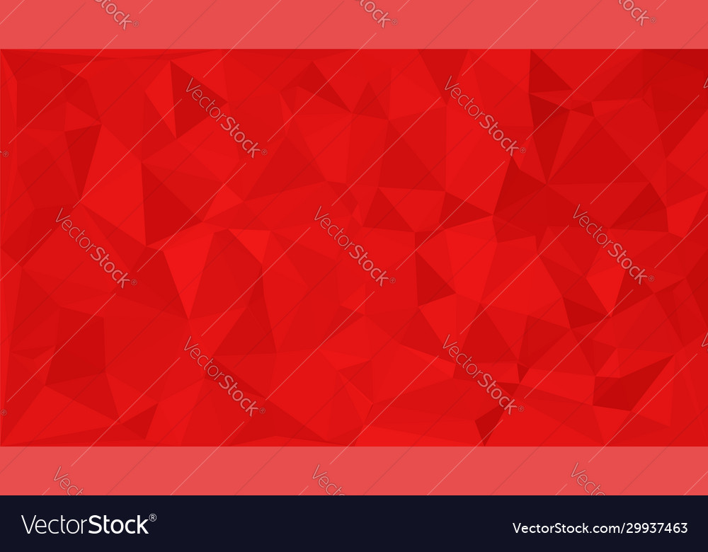 Red polygonal mosaic triangular background vector image Red polygonal mosaic triangular background