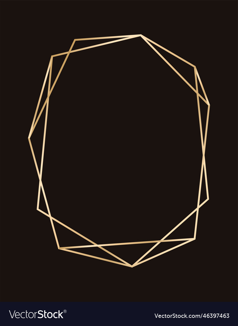 Simple vertical geometric gold frame border Vector Image
