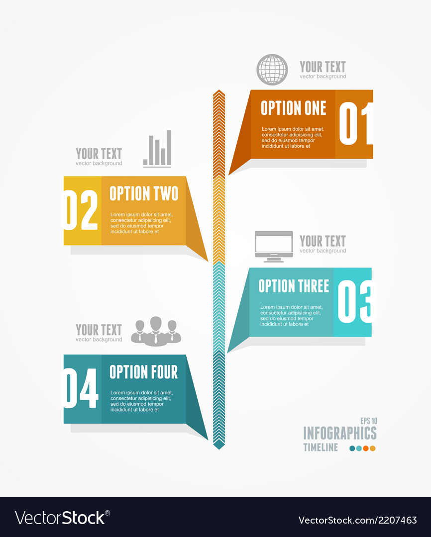 Timeline Infographic Retro style Royalty Free Vector Image