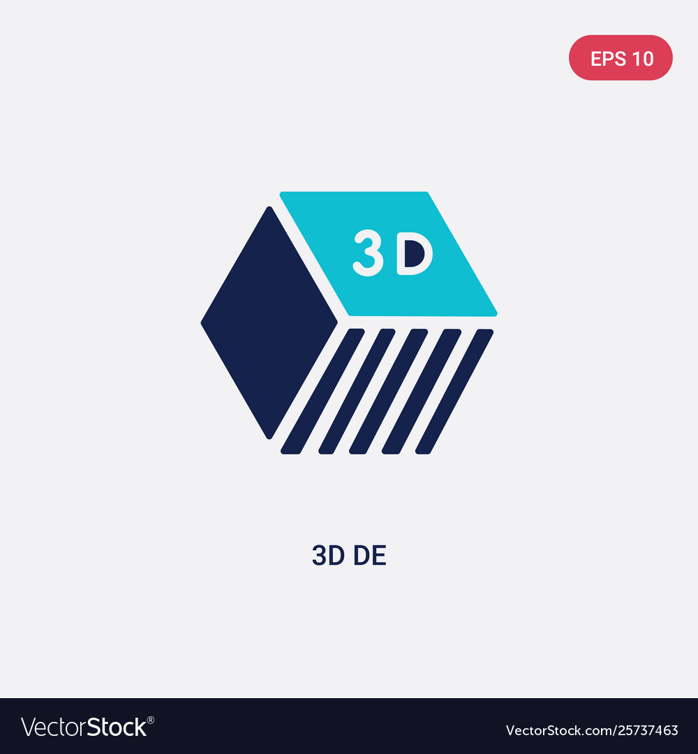 Two color 3d de icon from education concept