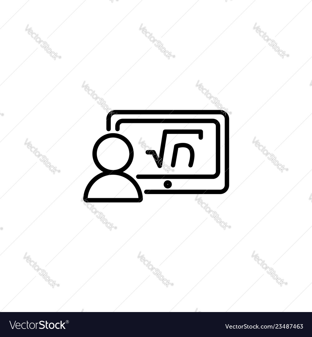 Web line icon gadget with formula analyst vector image Web line icon gadget with formula analyst