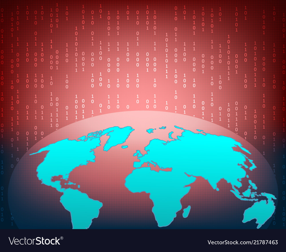 World map cyber attack by hacker concept vector image World map cyber attack by hacker concept