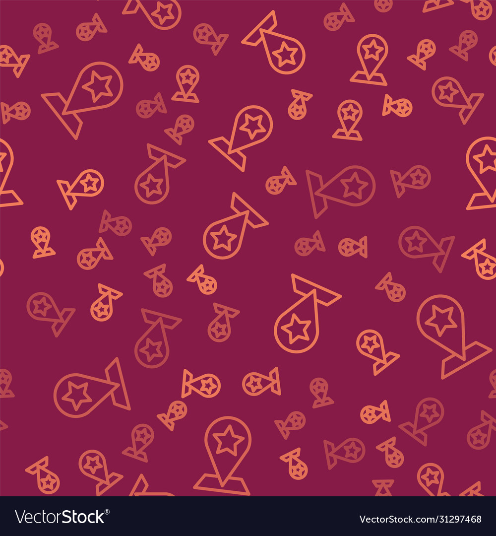 Brown line map pointer with star icon isolated vector image Brown line map pointer with star icon isolated