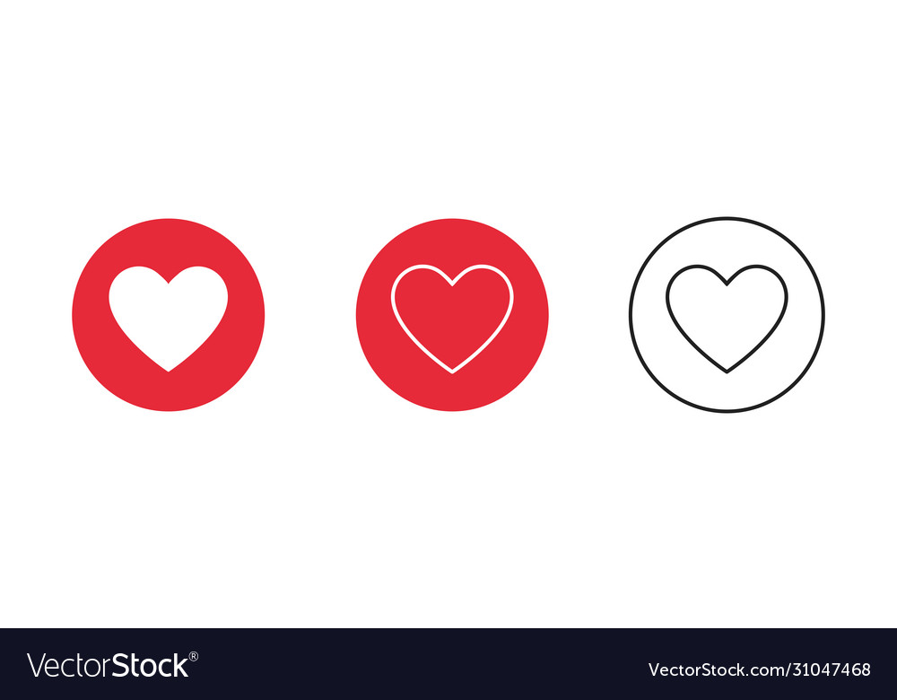 Button with heart for web background design vector image Button with heart for web background design