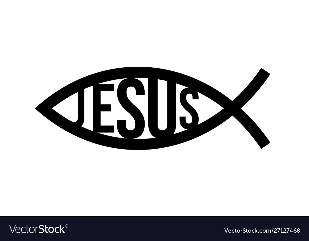 Download Christian fish symbol jesus fish icon religious Vector Image