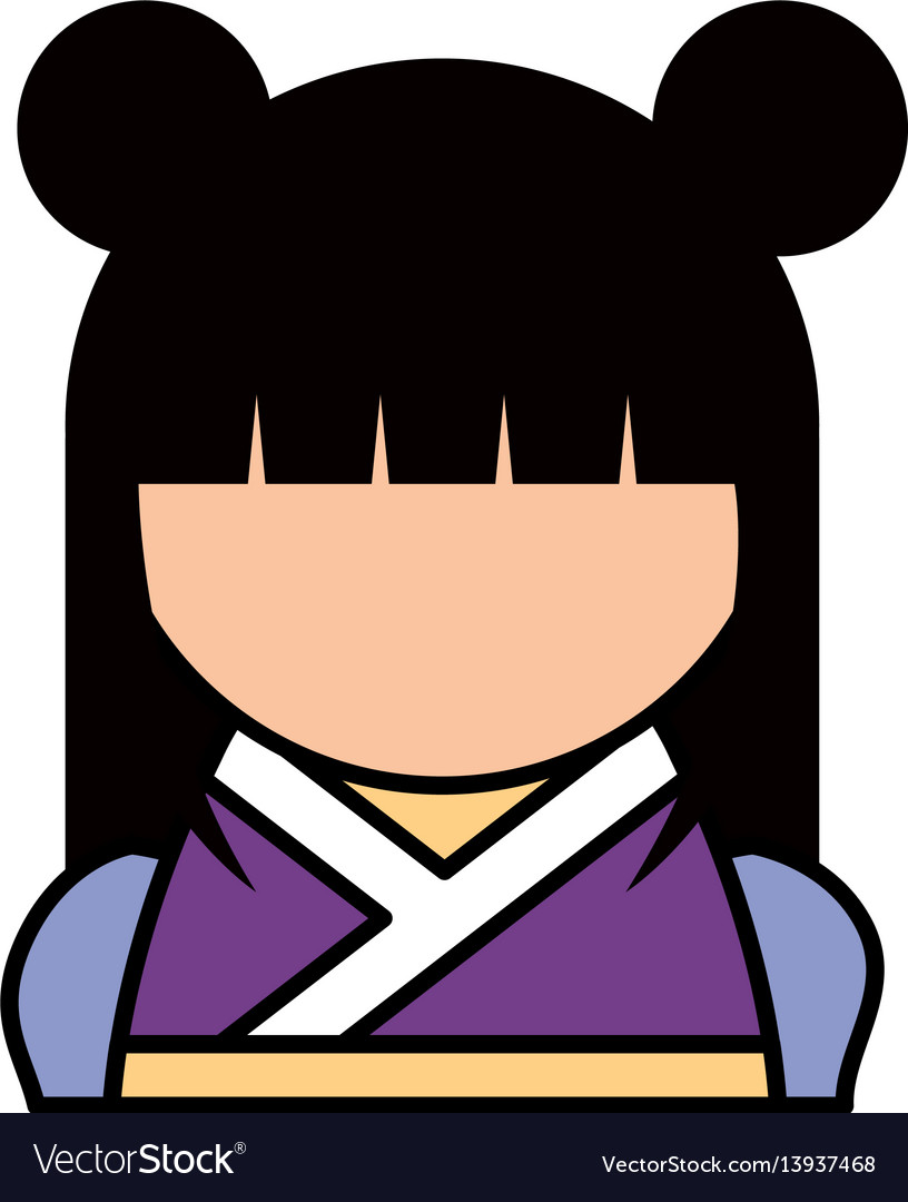 Cute japanese doll icon