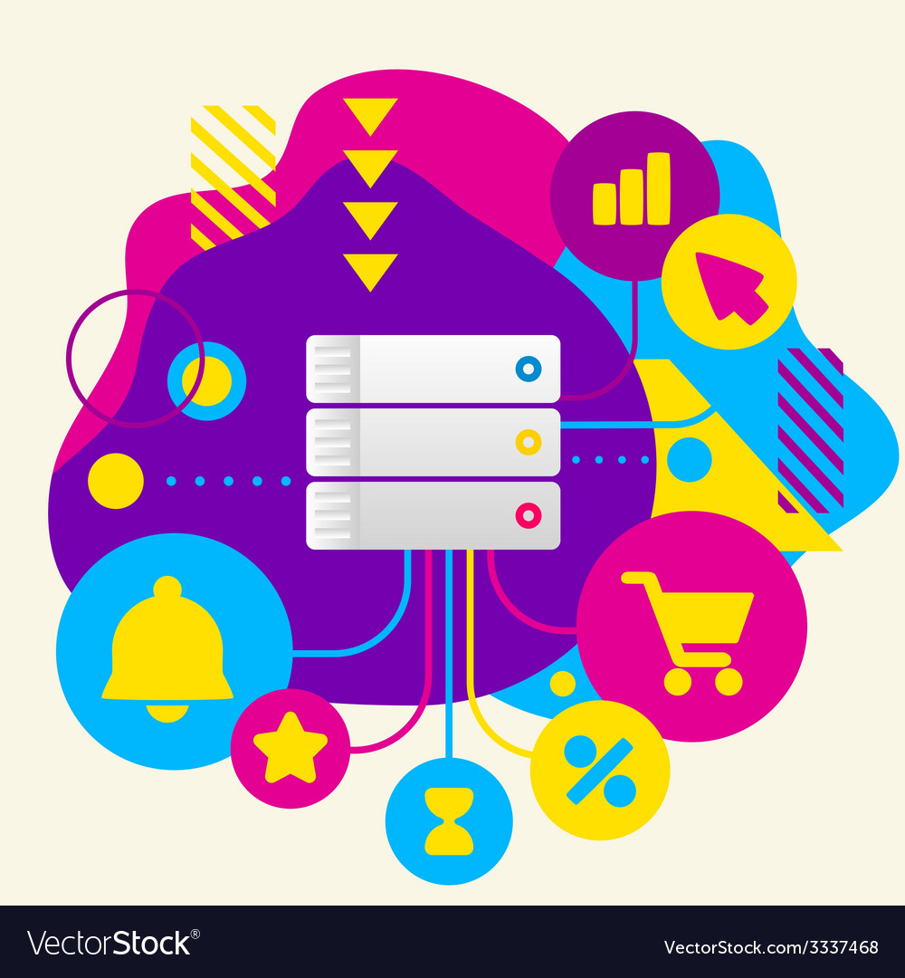 Database on abstract colorful spotted background