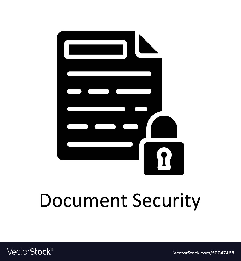 Document security solid icon style