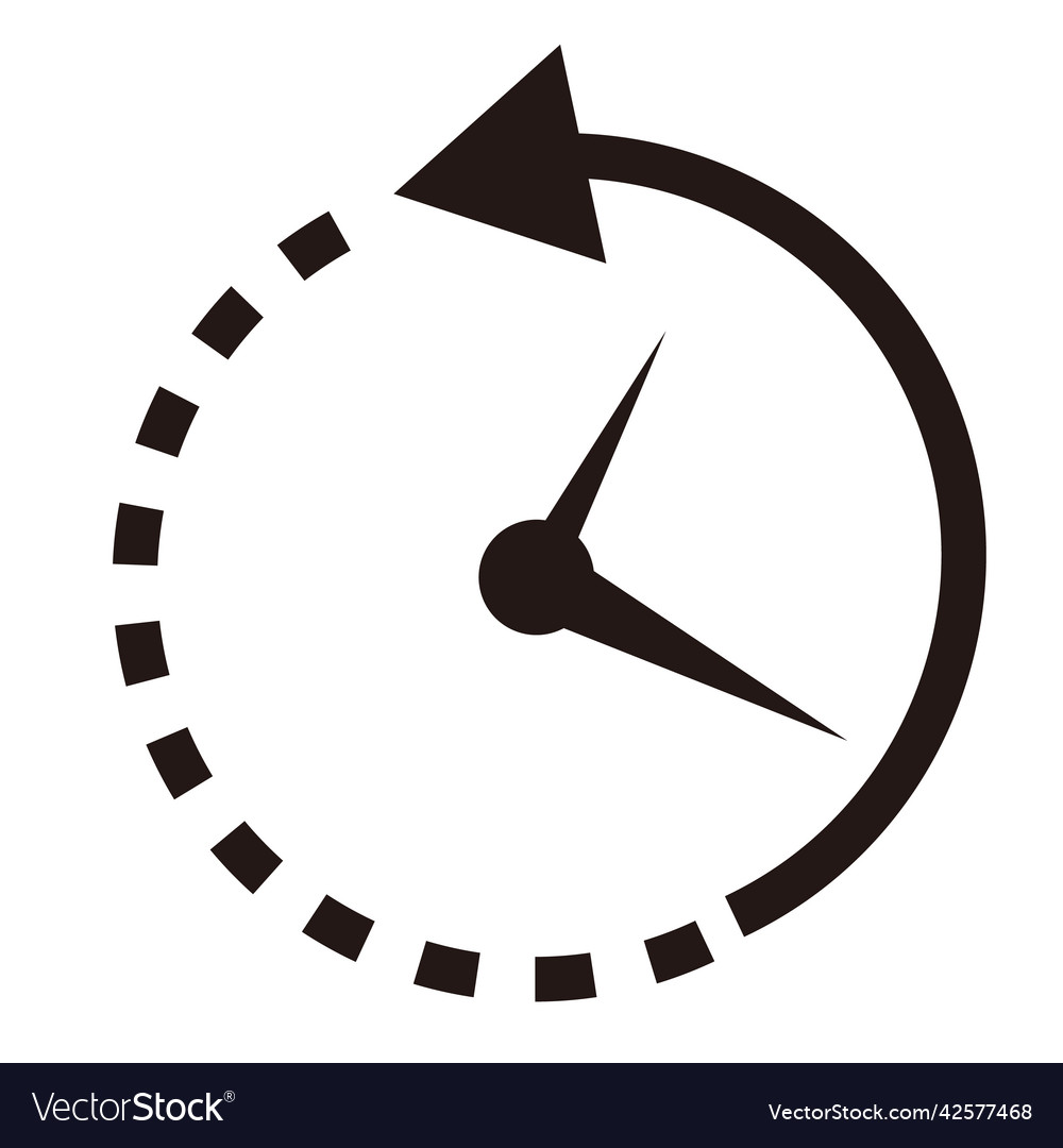 Dotted lines and rotating arrows clock icon