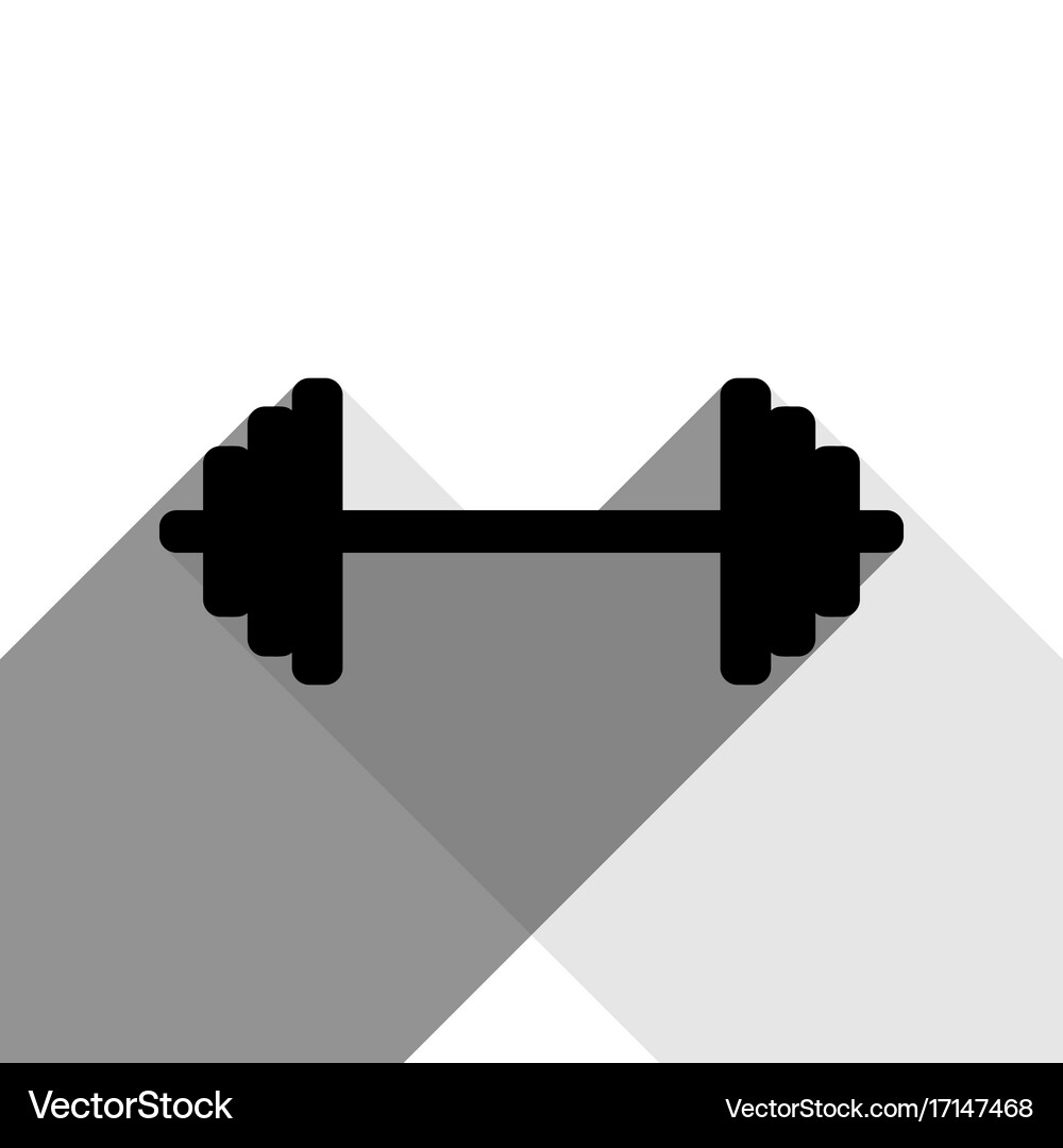 Dumbbell weights sign black icon with two Vector Image