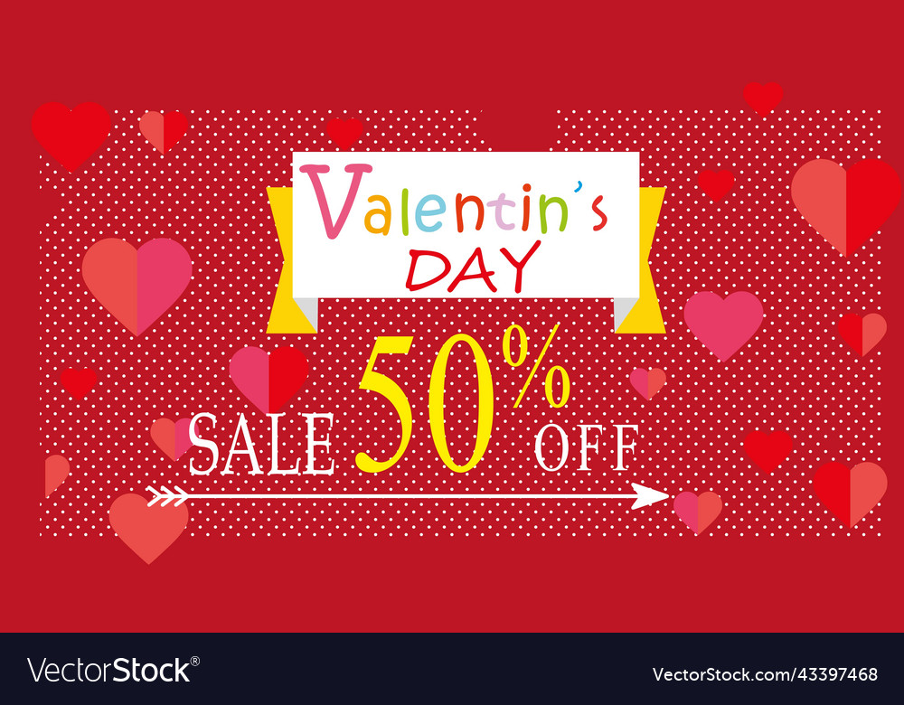 Elegant line style valentines day sale banner