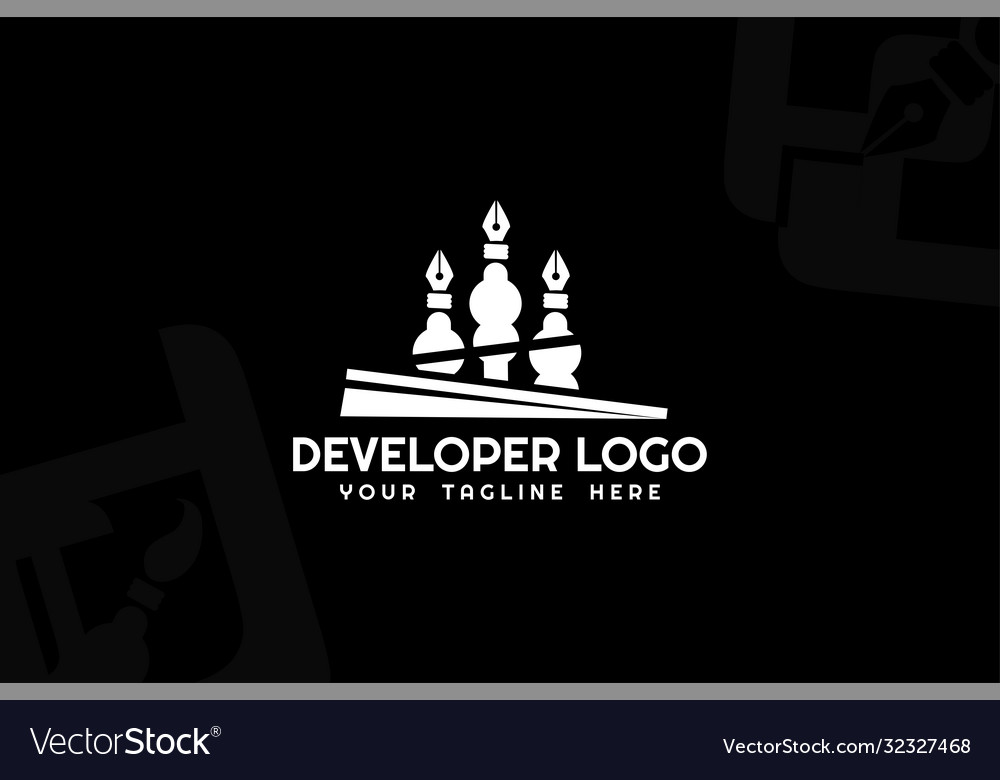 Isolated pen developer logogram template