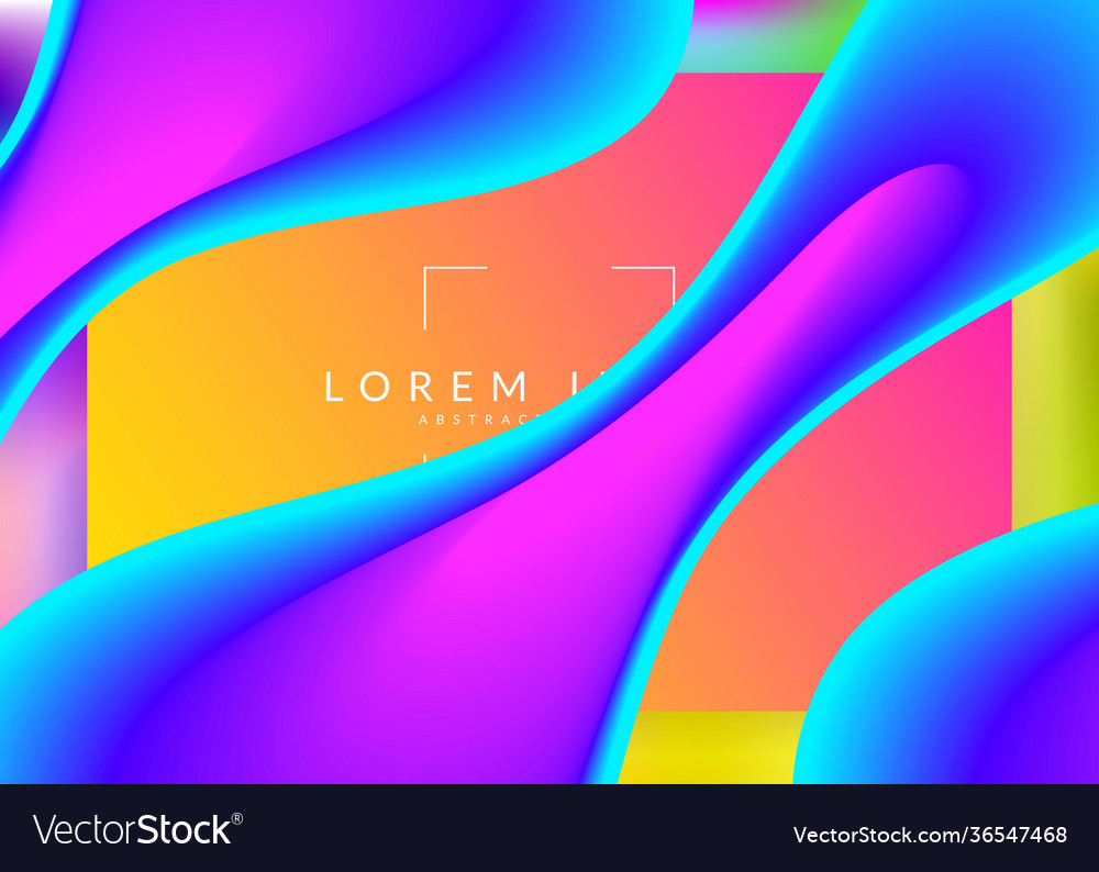 Liquid fluid with dynamic elements and shapes vector image Liquid fluid with dynamic elements and shapes
