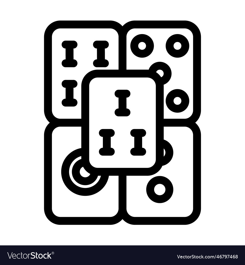 Jogo Ícone Sorte Mahjong Estilo Esboço Preenchido imagem vetorial de  iconfinder© 477193808