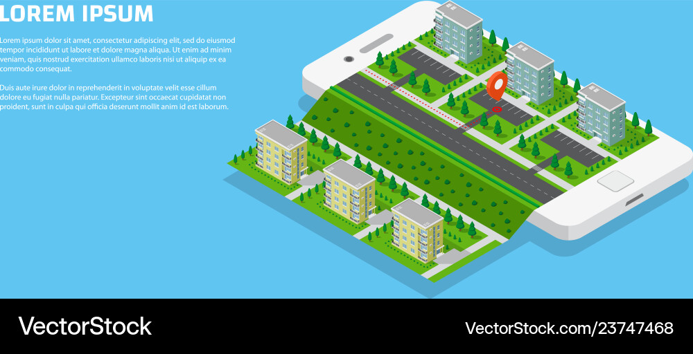 Mobile navigation concept Royalty Free Vector Image