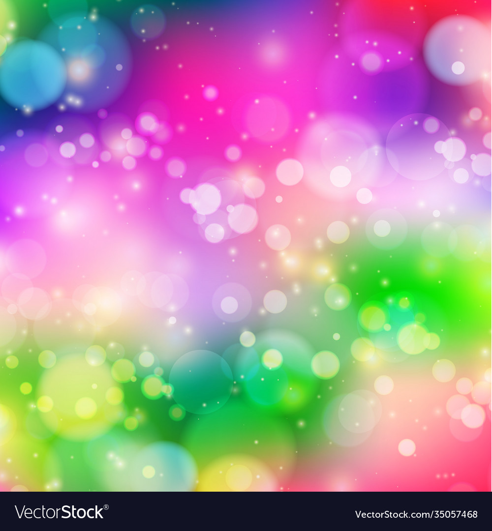 Multicolored blurry bokeh on a red background