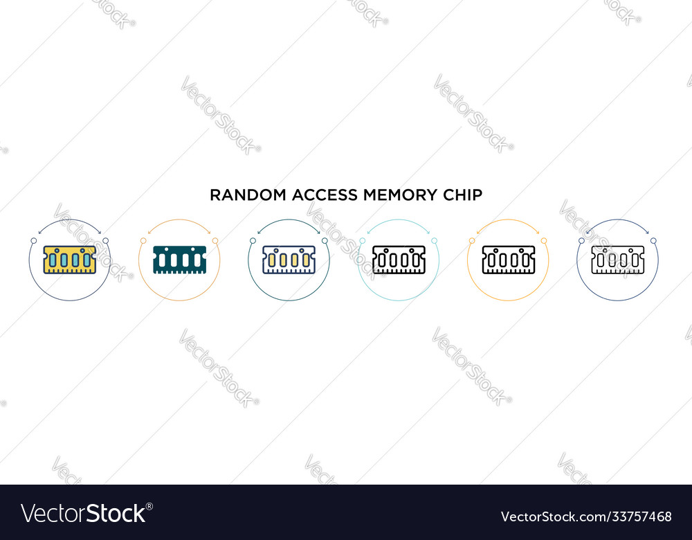 Random access memory chip icon in filled thin vector image Random access memory chip icon in filled thin