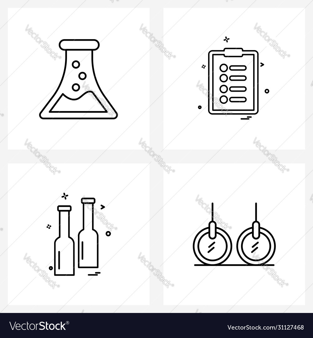 Set 4 simple line icons for web and print